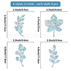 16 шт. 4 стиля водонепроницаемые пластиковые цветные лазерные витражные оконные пленки статические наклейки DIY-WH0314-139