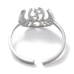 女性用304ステンレススチール星座リング  蟹座  18mm  内径：18mm&nbsp;RJEW-U024-01P-06