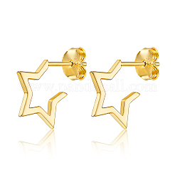 Простые серьги-гвоздики из стерлингового серебра в форме звезды UU1378-1