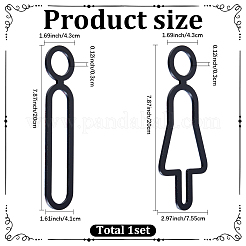 2 cartello pubblico per bagni in acrilico&nbsp;AJEW-WH20816-151A-01