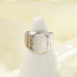 女性用304ステンレススチールワイドカフリング  ステンレス鋼色  16mm  内径: 調節可能&nbsp;RJEW-G338-20P