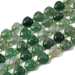 Природный зеленый бисер пряди клубники кварца G-F799-C02-01