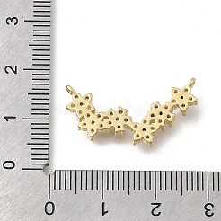 Латунные подвески-соединители с микропаве из прозрачных кубических цирконий в форме цветка KK-D431-072G