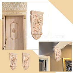 Applique onlay sculpté en bois de caoutchouc&nbsp;AJEW-WH0248-463