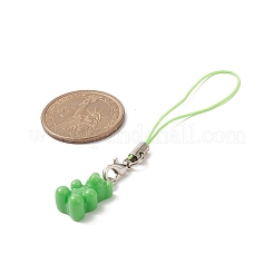 Ремешки для мобильных устройств в виде мишек из непрозрачной смолы HJEW-JM00893