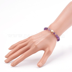 Pierres précieuses naturelles bracelets en perles rondes extensibles&nbsp;BJEW-JB05992