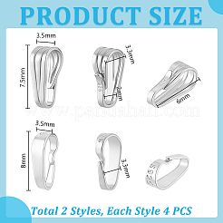 8 шт. 2 стиля 925 застежки-кнопки из стерлингового серебра&nbsp;STER-GA0001-31