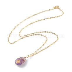 Колье с подвеской из натуральных смешанных камней NJEW-JN03763