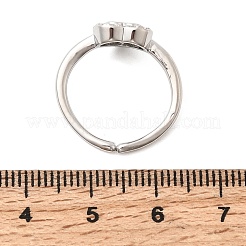 Латунные микропаве кубические цирконии манжеты открытые кольца для женщин&nbsp;RJEW-B160-10P