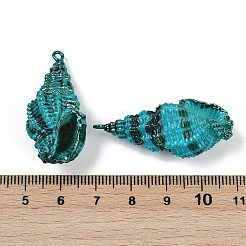 Покрашенные брызги естественные спиральные подвески раковины SHEL-K006-50C