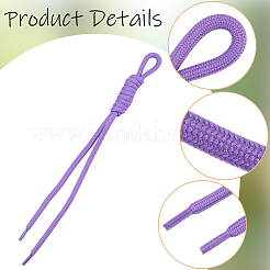 12 pendentif décoratif en corde de nylon bicolore&nbsp;HJEW-CP0001-47A