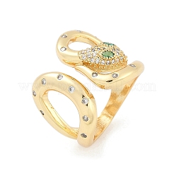 Кольца-манжеты из латуни с микропаве из прозрачного кубического циркония для женщин и мужчин RJEW-Z080-03G