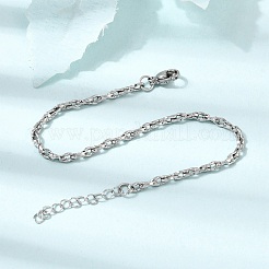 Bracelets à maillons ovales torsadés en acier inoxydable 304 de 3 mm pour homme et femme&nbsp;SA-CBAB767-17A-P