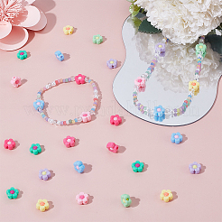 300шт двухцветные непрозрачные акриловые бусины&nbsp;SACR-UN0001-06