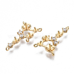 Латунь микропейв прозрачный кубический цирконий колышек поручни звенья люстры KK-S356-328-NF