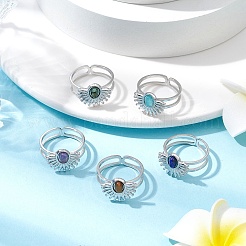 Натуральный белый нефрит&nbsp;RJEW-JR00767-02