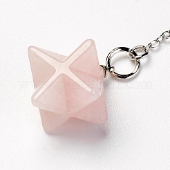 Chakra natürliches Rosenquarz Wünschelrutenpendel&nbsp;X-G-F516-01C