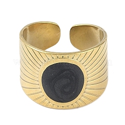 Ионное покрытие (ip) 304 нержавеющая сталь эмаль овальные манжеты пальцы кольца RJEW-L107-080B-G