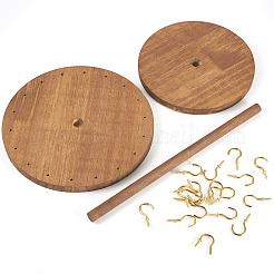 Вращающаяся круглая деревянная ювелирная витрина-органайзер для ожерелий подвесная стойка-башня NDIS-TAC0001-01A