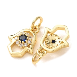 Charms de circonita cúbica azul marino con micropavé de latón&nbsp;CU-E003-15G-A