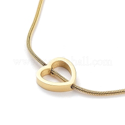 Collana di perline a forma di cuore in acciaio inossidabile 304 con placcatura ionica (ip) e catene a serpente rotonde&nbsp;NJEW-F318-03G