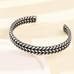 Bracelets manchettes rétro en acier inoxydable chirurgical 316&nbsp;BJEW-C142-14A-AS