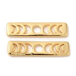 12本真鍮ムーンフェイズバーペンダント  長持ちメッキ  長方形  18KGP本金メッキ  20x5x1mm&nbsp;KK-BC0007-03