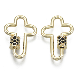 Латунь микропаве кубический цирконий винт карабин подвески с замком&nbsp;KK-R136-070A-NF