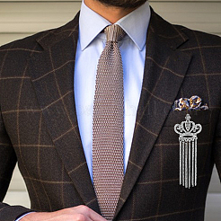 4 шт. хрустальная корона со стразами и цепочкой-кисточкой на лацкан JEWB-CA0001-32P