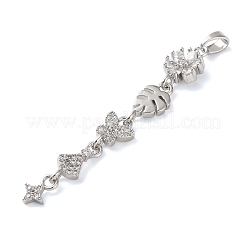 Латунные микропаве прозрачные подвески с фианитом&nbsp;LS-KK-D101-01B-P