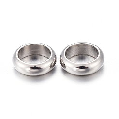 変色しにくい201ステンレススチールスペーサービーズ  ロンデル  ステンレス鋼色  7x2mm  穴：5mm&nbsp;STAS-K200-07P-G