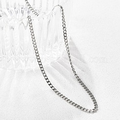 変色しない304ステンレススチールカーブチェーンネックレス  カニカン付き  ステンレス鋼色  23.62インチ（60cm）&nbsp;X-NJEW-L162-01C-P