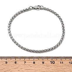 Браслеты из нержавеющей стали 304 с цепочкой из пшеницы&nbsp;BJEW-M187-12-F