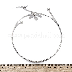 Bracelets manchettes en alliage de fleurs pour filles et femmes&nbsp;AJEW-A063-01G-P