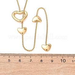Herzförmige Y-Quasten-Lariat-Halsketten aus Edelstahl 304 für Damen&nbsp;NJEW-F378-04G