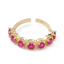 Открытое кольцо-манжета из кубического циркония&nbsp;RJEW-P079-07G-03