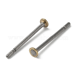 チタンスタッドピアスのパーツ  真鍮の平頭イヤリングポスト  プラチナ  12x2mm  ピン：0.7mm&nbsp;FIND-R096-01A-P