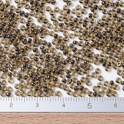 MIYUKIラウンドロカイユビーズ  日本製シードビーズ  11/0  （rr380)裏地付きスチールブルー光沢  11/0  2x1.3mm  穴：0.8mm  約5500個/50g&nbsp;SEED-X0054-RR0380