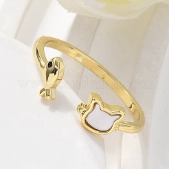 Латунные эмалевые манжеты для женщин RJEW-C126-07G