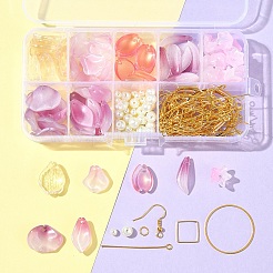 Стеклянные серьги в виде листьев и цветов своими руками&nbsp;DIY-FS0007-06