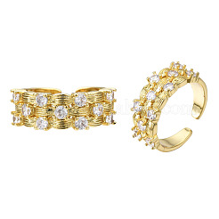 Открытые кольца-манжеты в форме конфет из кубического циркония RJEW-N037-027