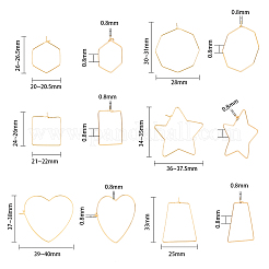 36 шт. 6-х стилевые латунные серьги-кольца KK-FH0005-44