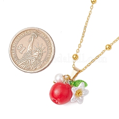 Ожерелья с подвесками из смоляных фруктов NJEW-JN05204-04