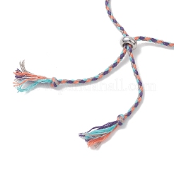 Confection de bracelets coulissants en macramé avec cordon de coton&nbsp;AJEW-JB01536-02