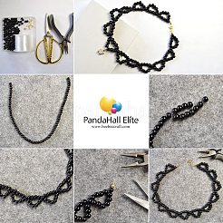 焼き絵用塗料でパール加工したガラスパールラウンドビーズの連売り 5本  ブラック  4~5mm  穴：1mm  約1050個/箱&nbsp;HY-PH0002-22-B