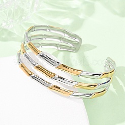 Многослойные браслеты-манжеты из нержавеющей стали 304 для женщин&nbsp;BJEW-G780-02GP