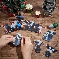 10 шт. 10 стиля мультяшный скот акриловые подвесные украшения HJEW-OC0001-33