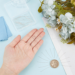 60 шт. 925 булавки с плоской головкой из стерлингового серебра&nbsp;STER-BC0002-17A