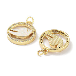 Латунные микропаве прозрачные подвески с фианитом&nbsp;KK-L213-024G-02