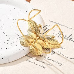 Ионное покрытие (ip) 304 нержавеющая сталь манжеты браслеты для женщин BJEW-A026-06G